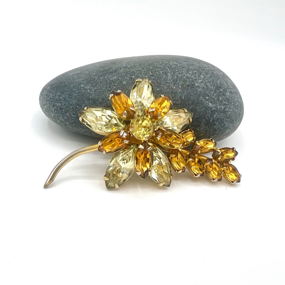 VTG Sherman Rhinestone Brooch - Picture 3 of 9